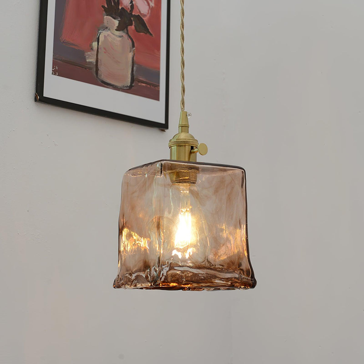 Celirira Vintage Glass Pendant Light