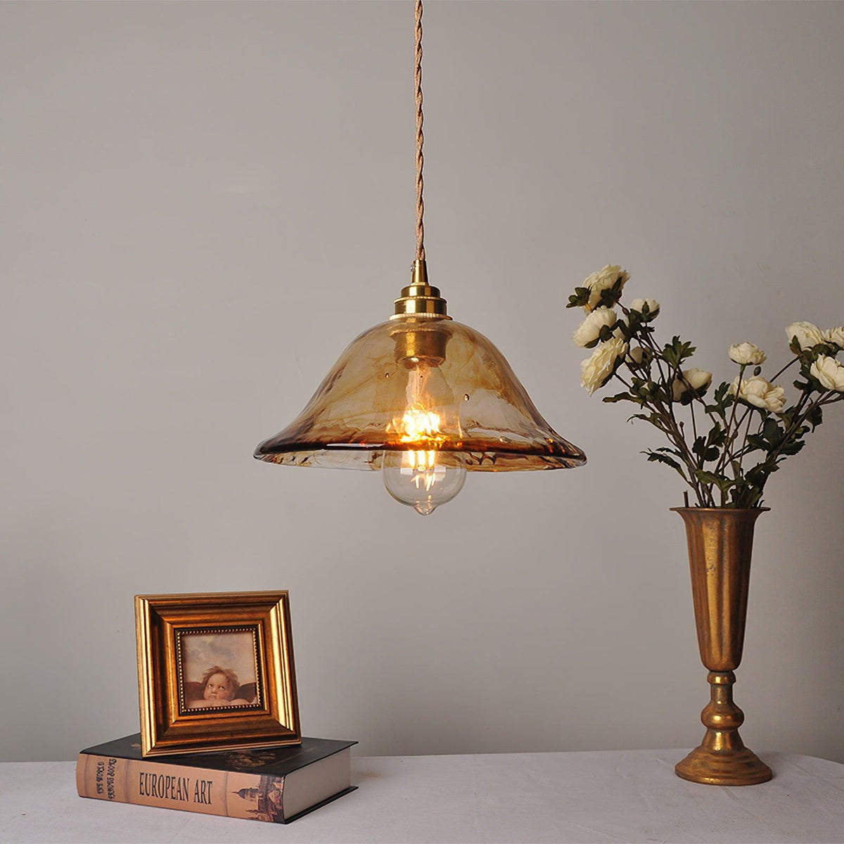 Celirira Vintage Glass Pendant Light