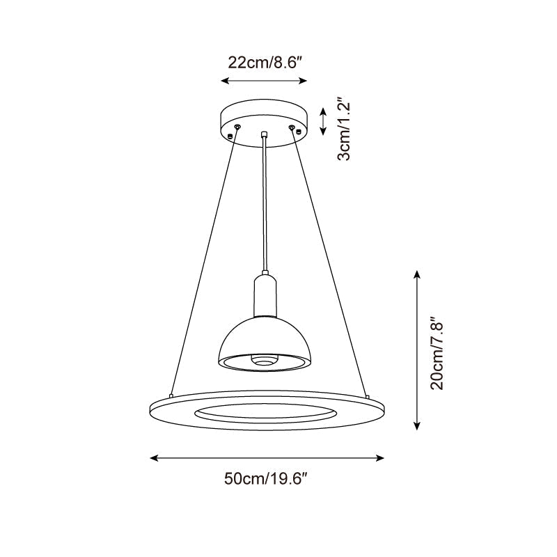 Valenise Travertine Dome & Ring Pendant Lamp