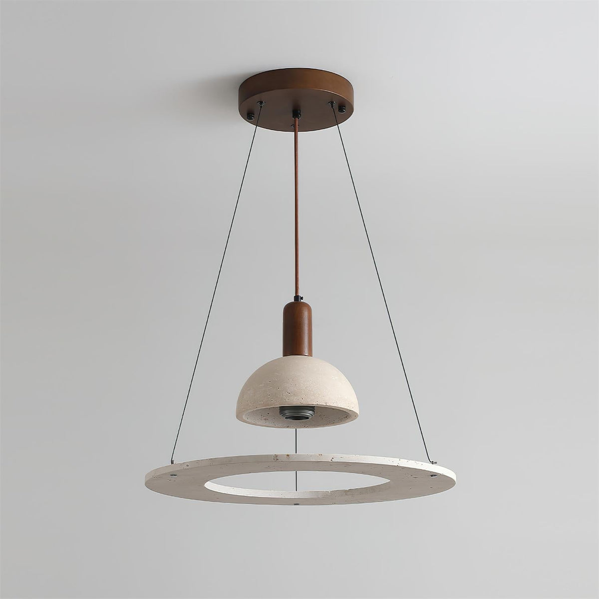 Valenise Travertine Dome & Ring Pendant Lamp