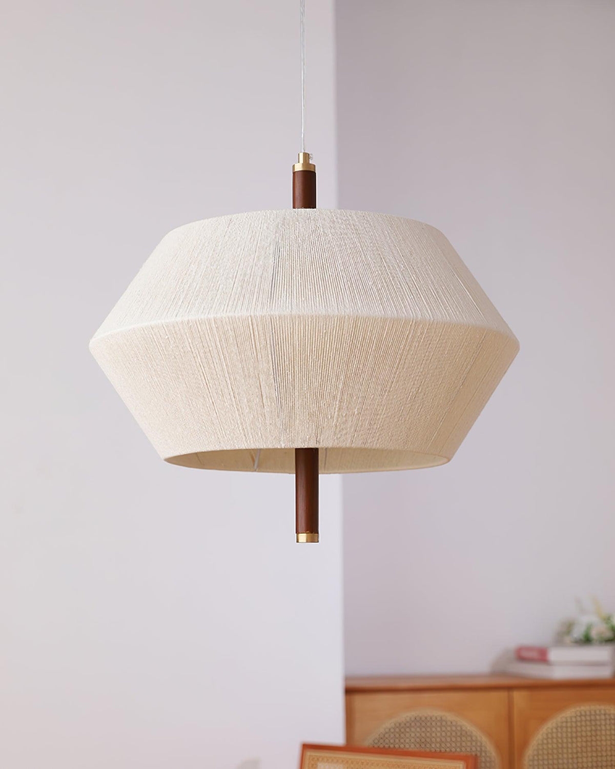 Elowen Pendant Lamp Cotton-Thread Walnut Natural