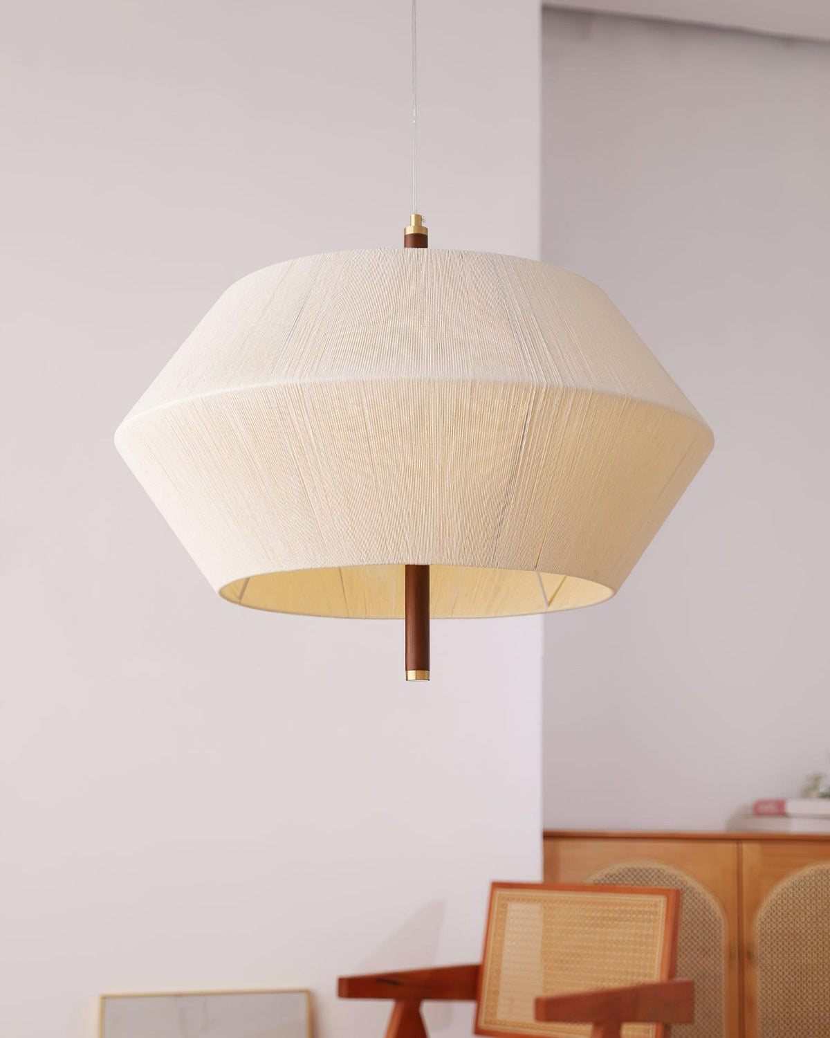 Elowen Pendant Lamp Cotton-Thread Walnut Natural