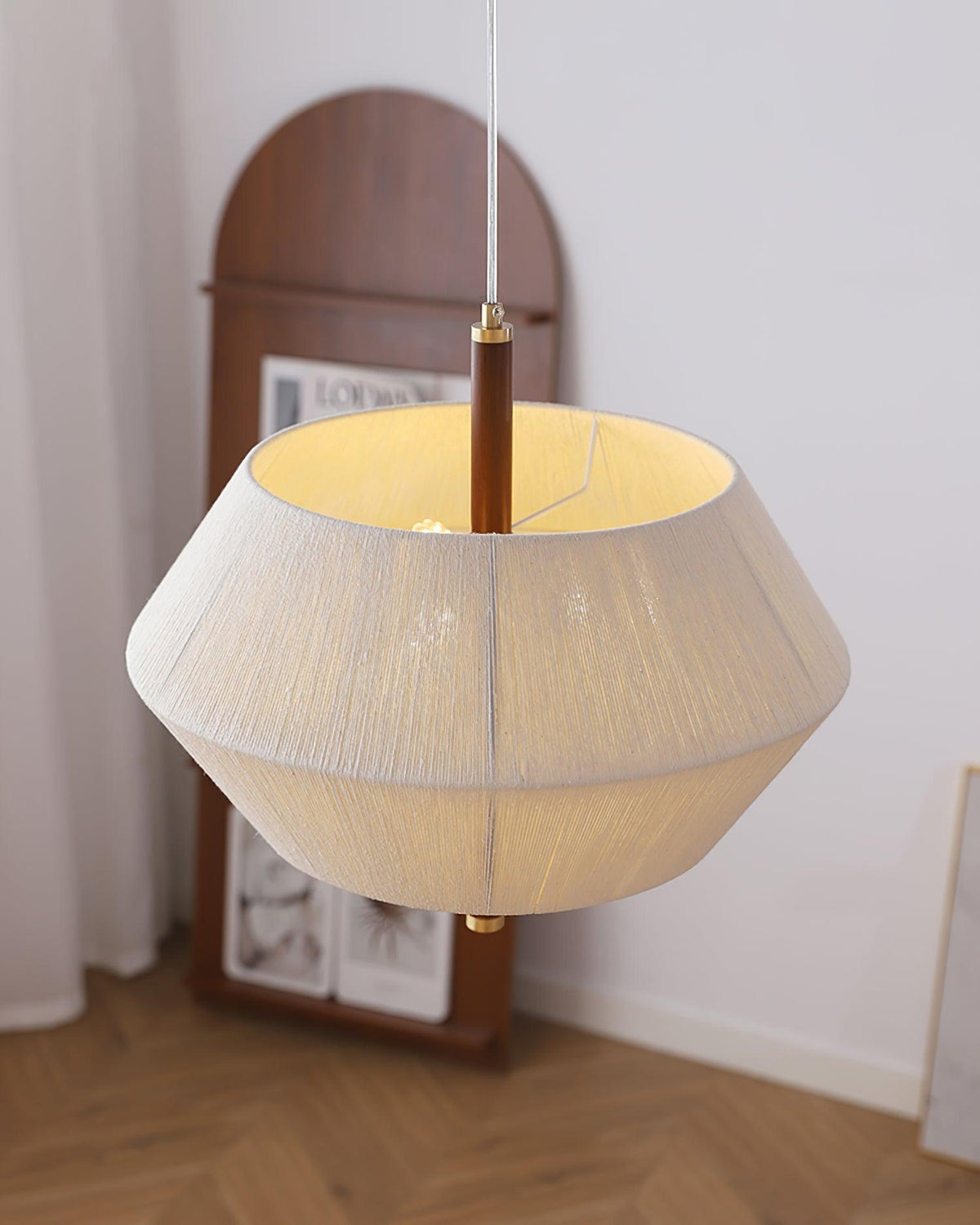 Elowen Pendant Lamp Cotton-Thread Walnut Natural