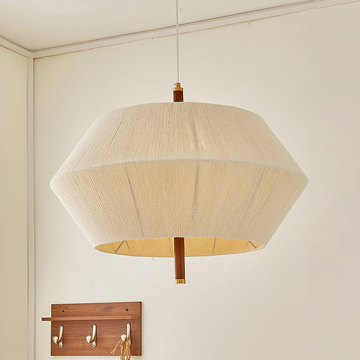 Elowen Pendant Lamp Cotton-Thread Walnut Natural
