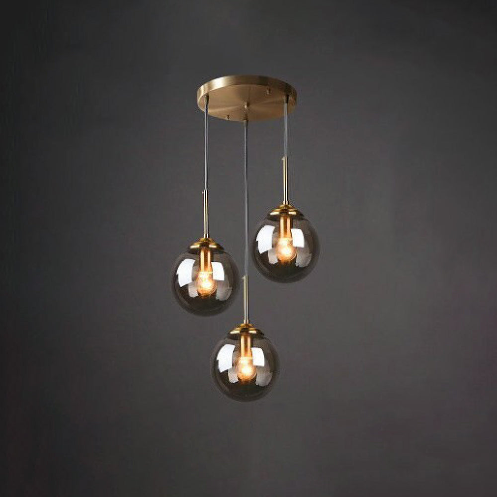 Wobirer Designer Bubble Glass Pendant Light, Smoke/Clear/Amber