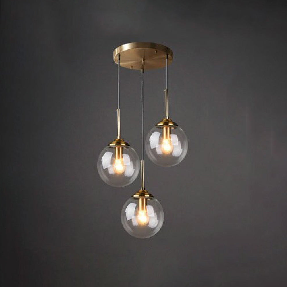 Wobirer Designer Bubble Glass Pendant Light, Smoke/Clear/Amber