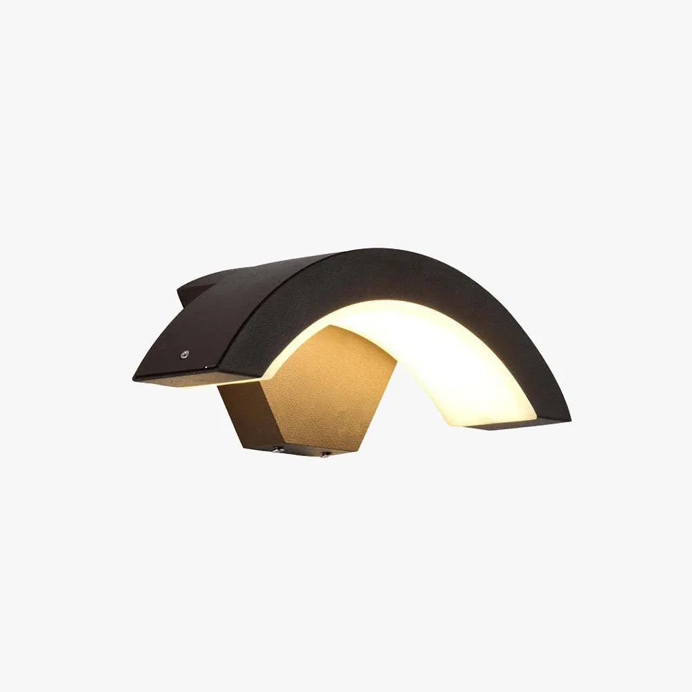 Alvyn Wall Lamp Nordic Arc Waterproof LED Outdoor Black-Neutral Decor