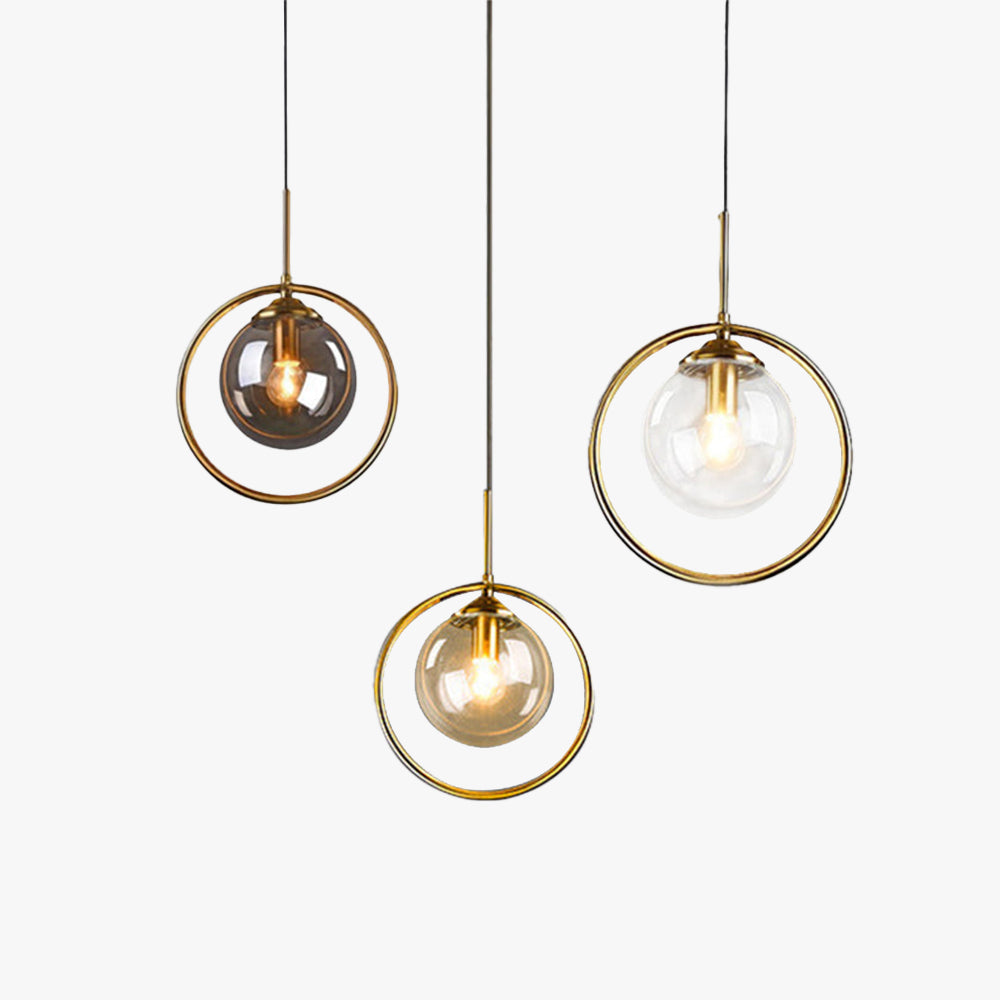 Neo Glass Pendant Light with a Ring-Neutral Decor