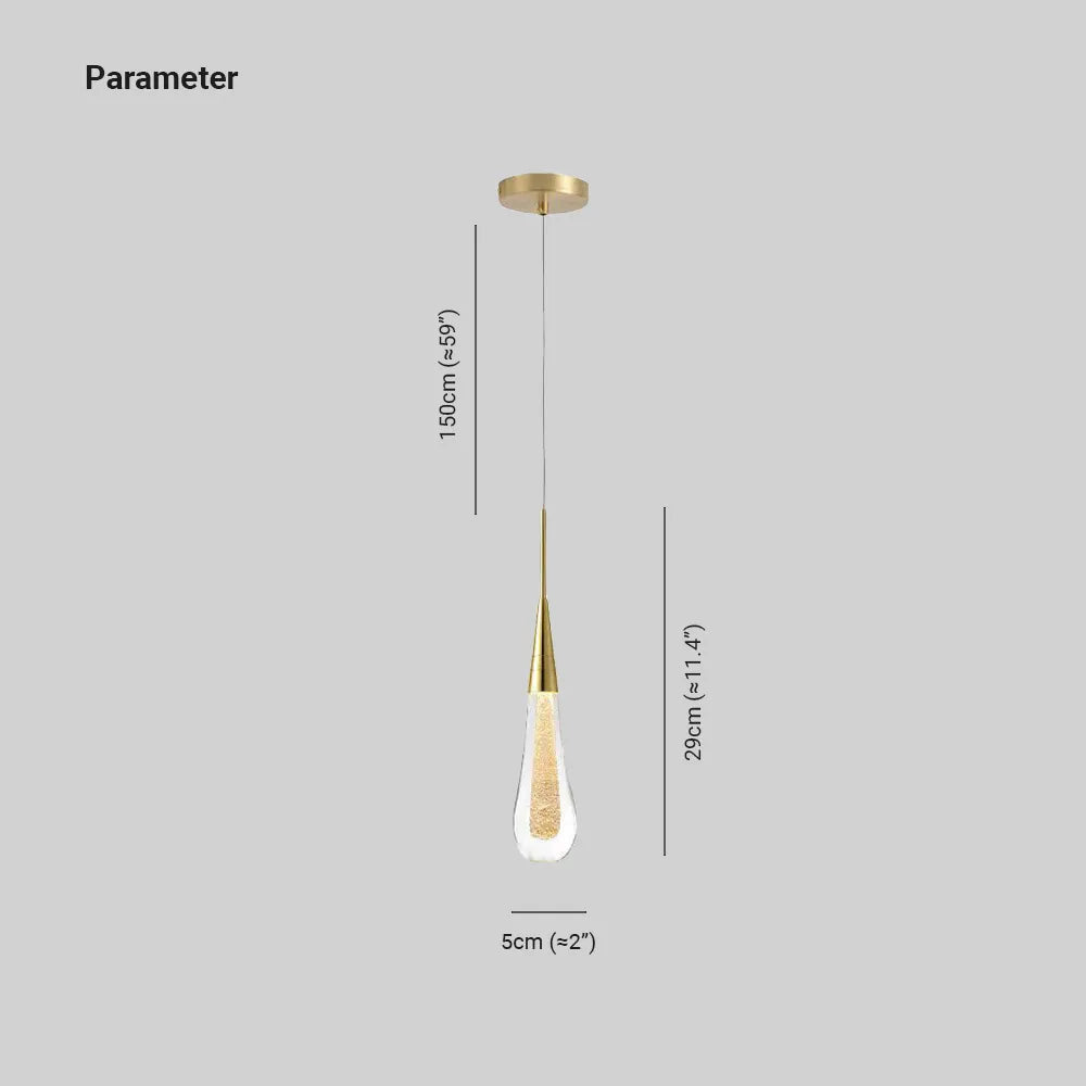 Eloria Pendant Light Crystal Glass Droplet Gold-Neutral Decor