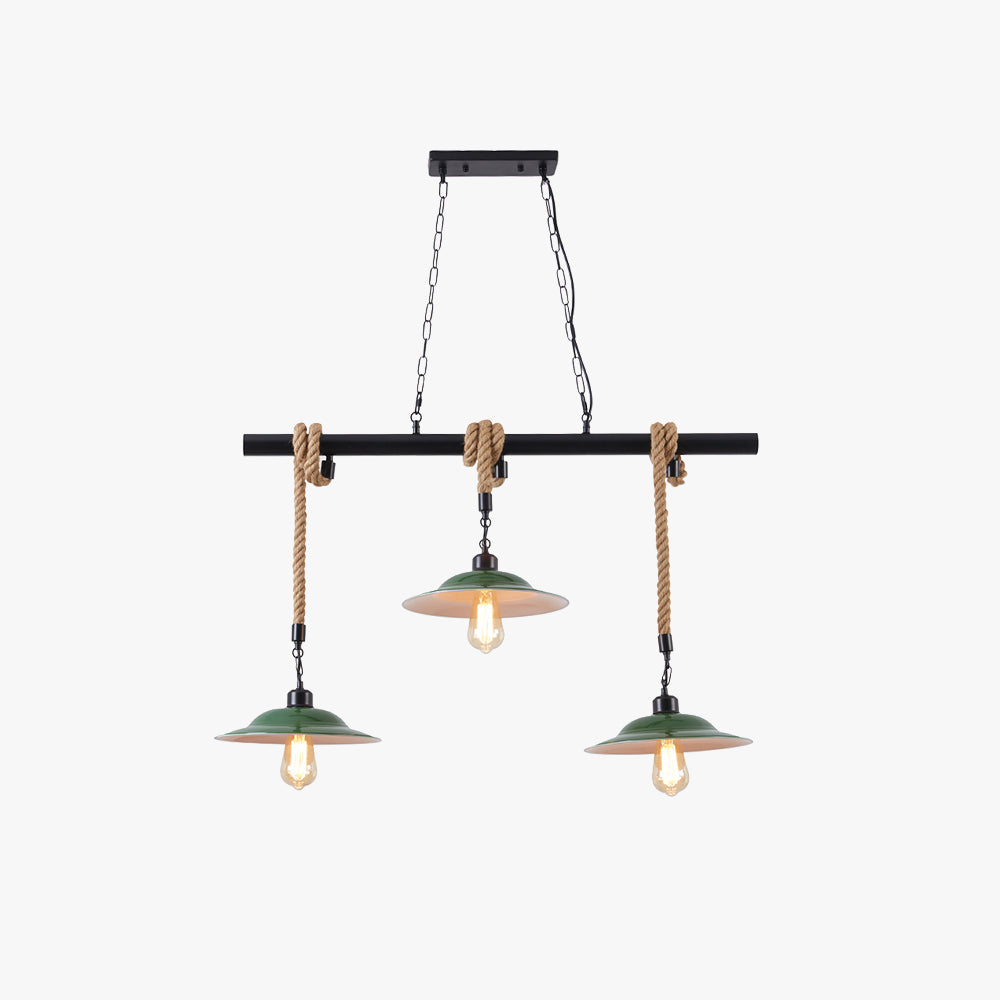 Garanes Vintage LED Pendant Light Green Metal Kitchen Living Room