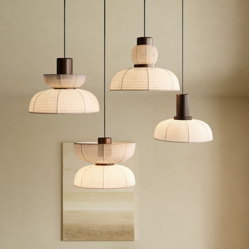 Sivumeka Pendant Light Neutral Paper Modern Fabric White