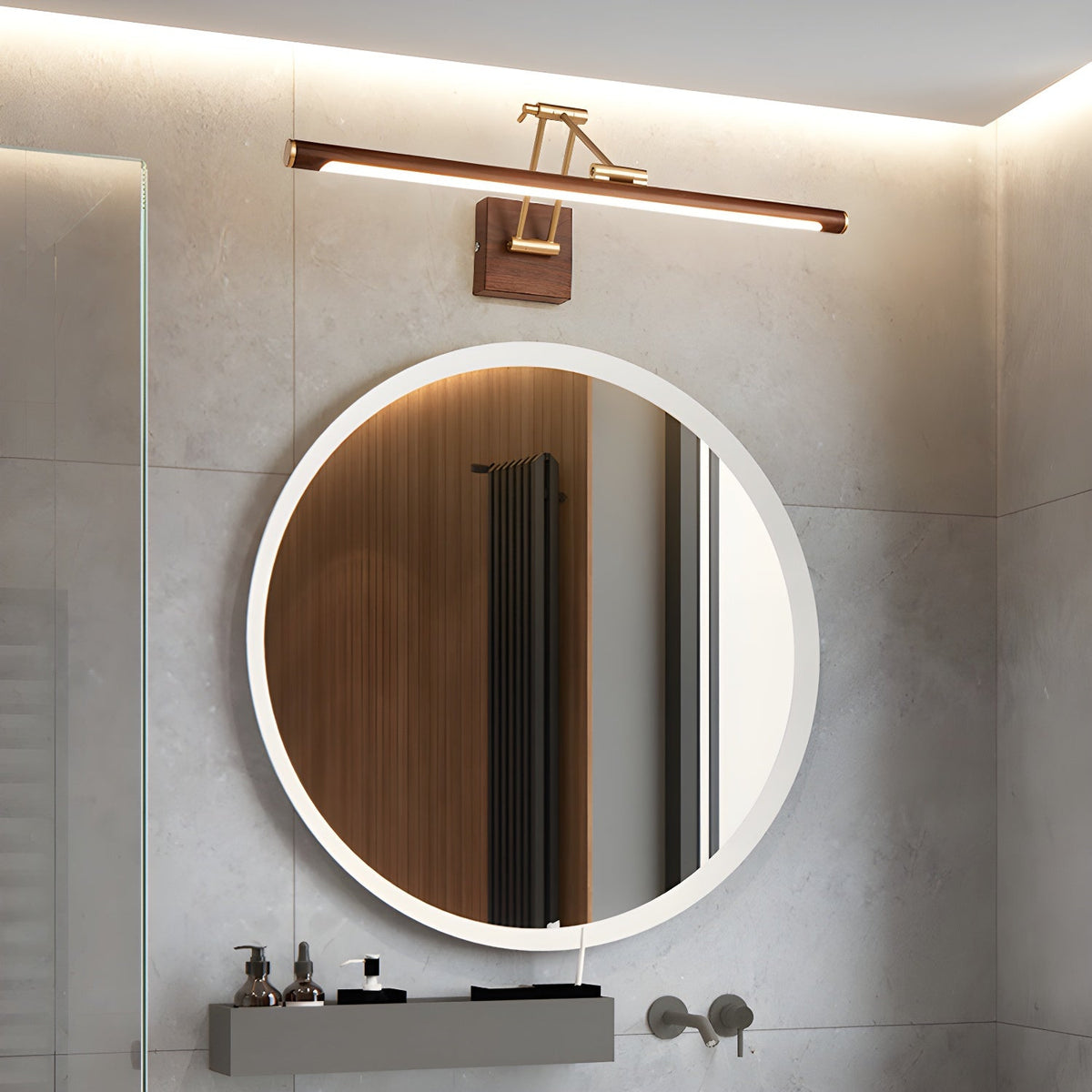Elvoro Wall Light Walnut Color Linear Adjustable