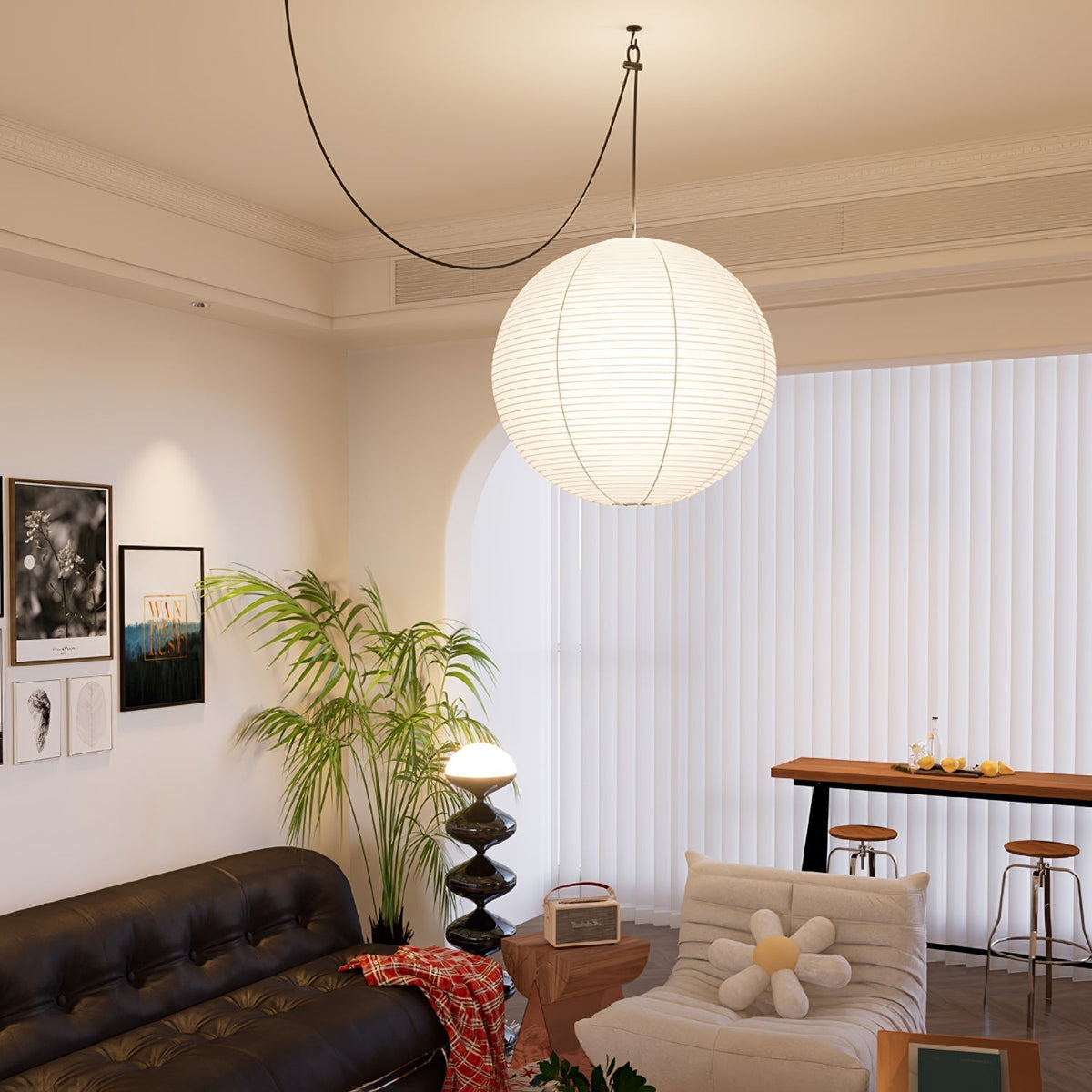 Rotolem Pendant Swag Light Mulberry Silk