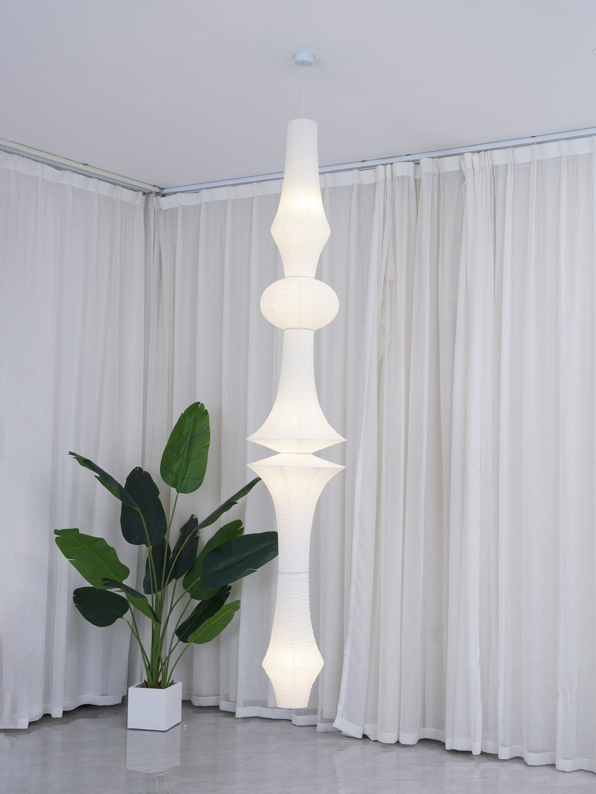 Lunirena Pendant Light Washi Paper E for Living Room