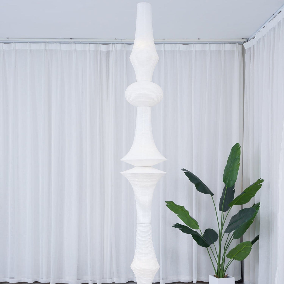 Cesekal Sculptural Paper Vertical Pendant Light