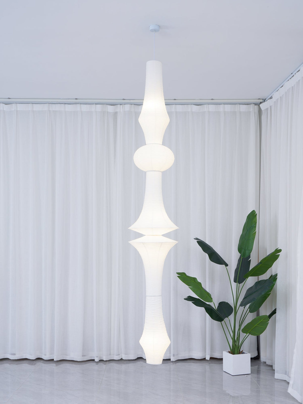 Lunirena Pendant Light Washi Paper E for Living Room
