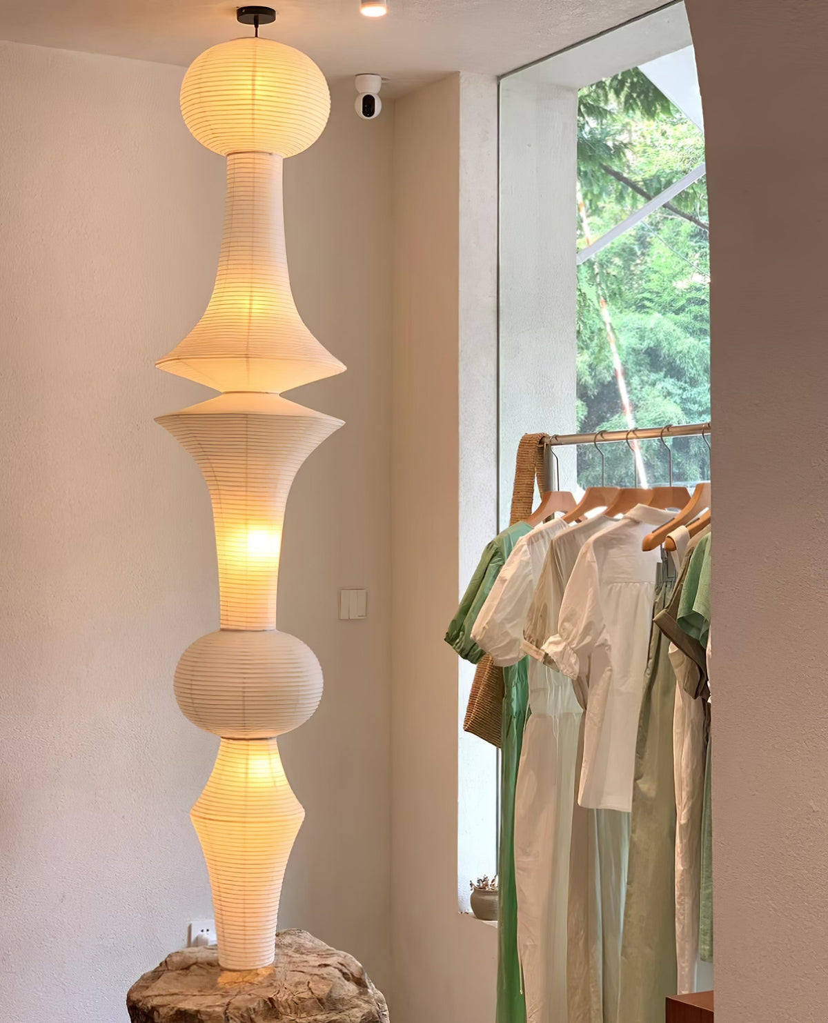 Lunirena Pendant Light Washi Paper E for Living Room