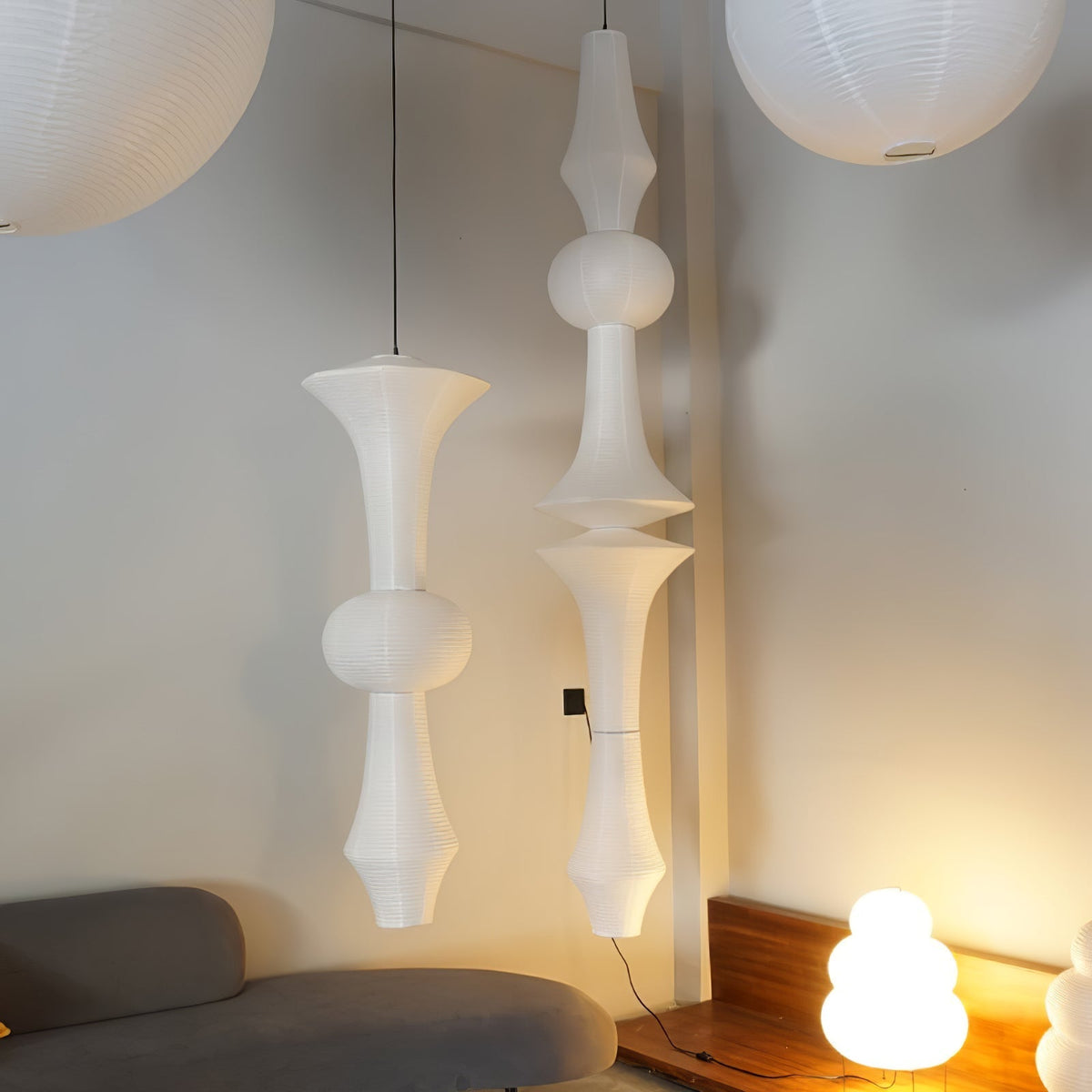 Lunirena Pendant Light Washi Paper E for Living Room
