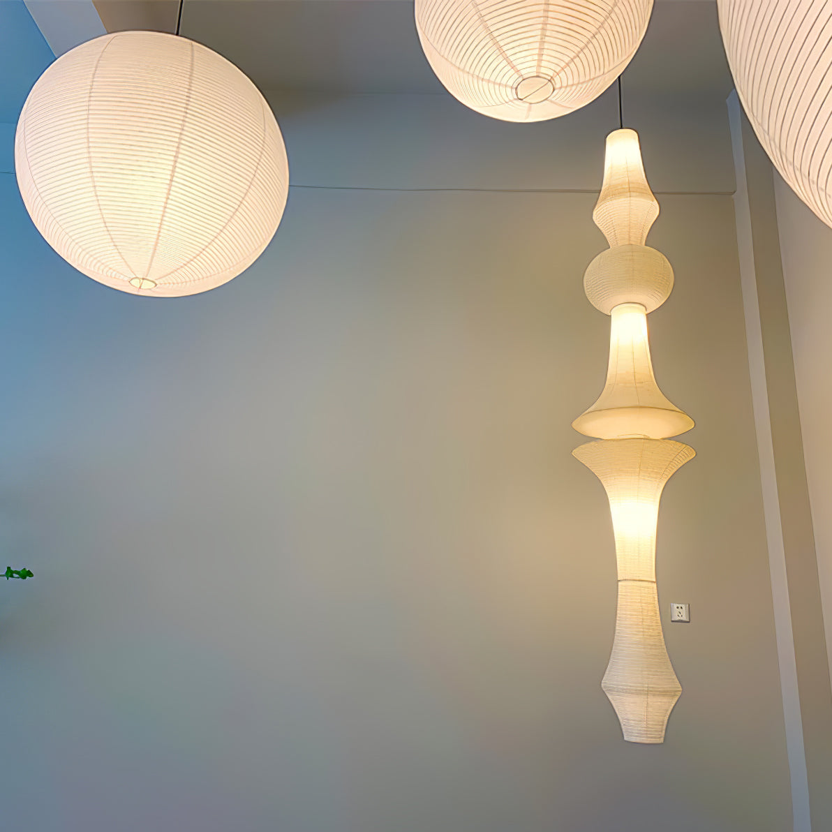 Lunirena Pendant Light Washi Paper E for Living Room