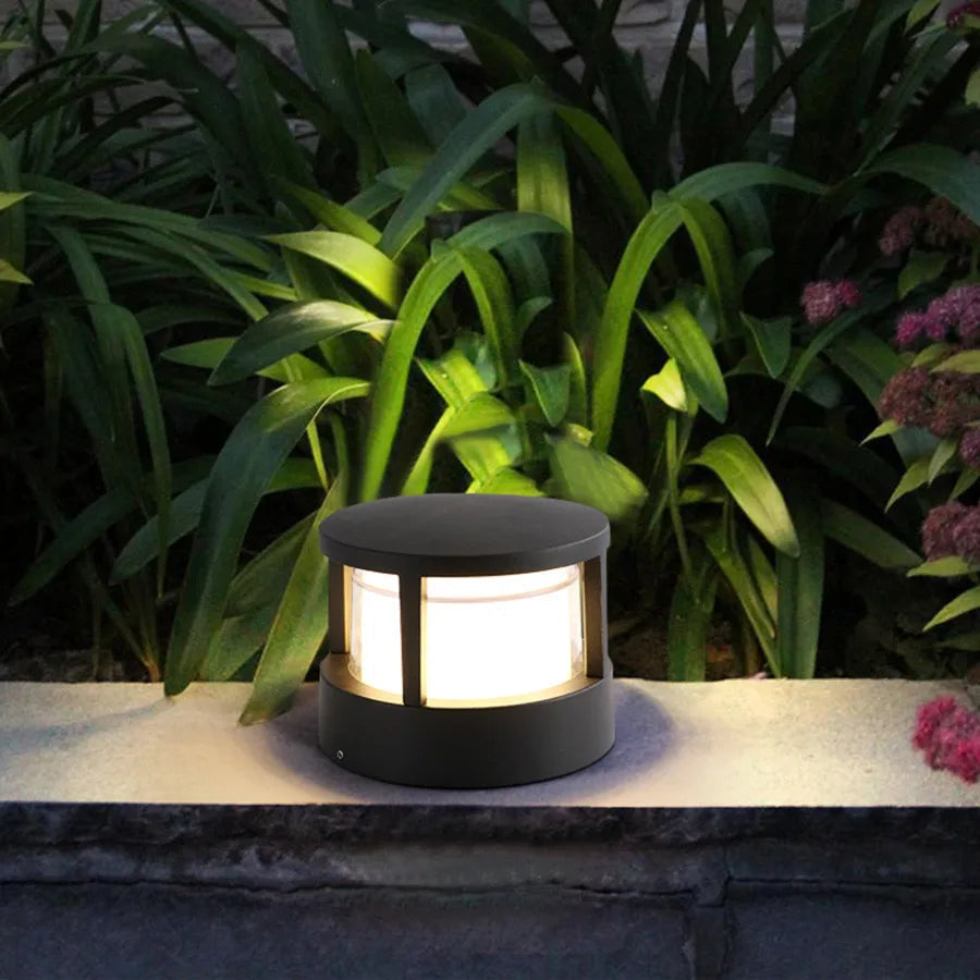 Alvian Outdoor Light Modern Cylindrical Bollard Black-Neutral Decor