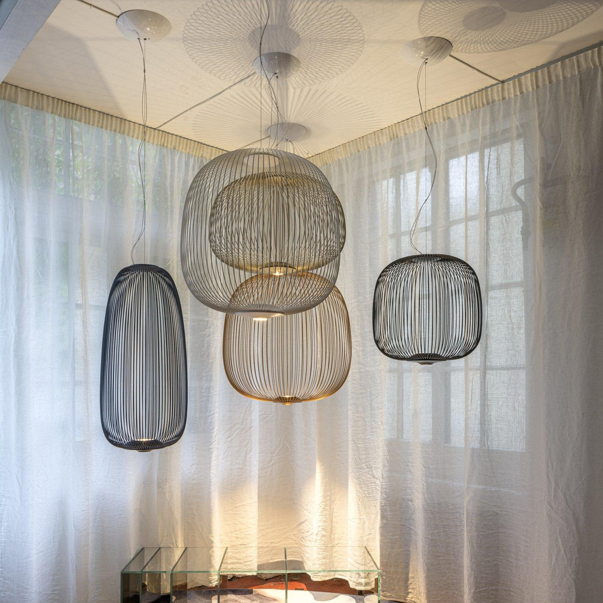 Lumio Lightweight Spokes Cage Pendant Light