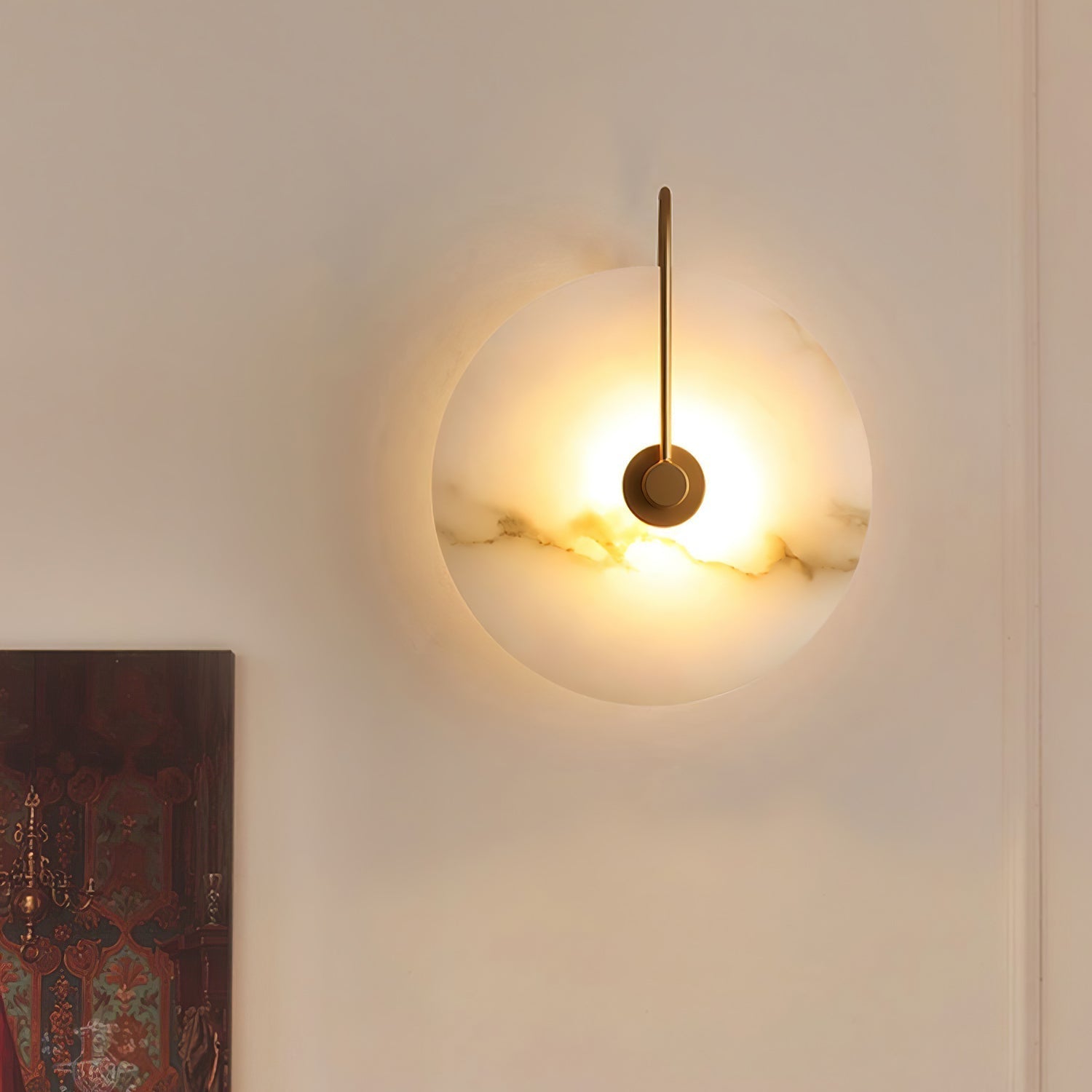 Kristy Alabaster LED Wall Lamp Round Iconic Circular