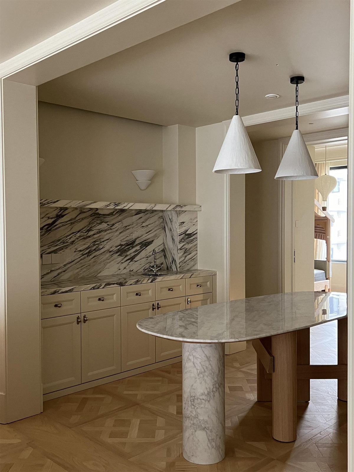 Selirine White Plaster Pendant Lamp