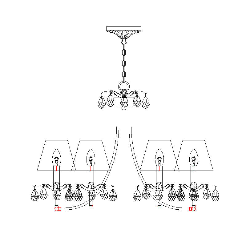 Elyorella Vintage Industrial Brass Crystal Chandelier