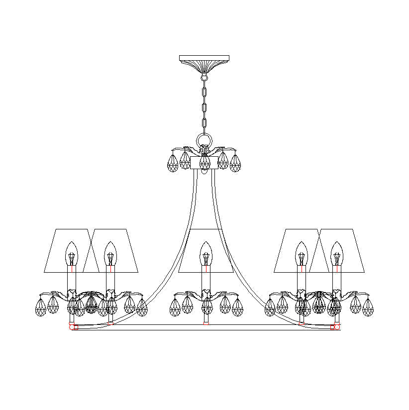 Elyorella Vintage Industrial Brass Crystal Chandelier