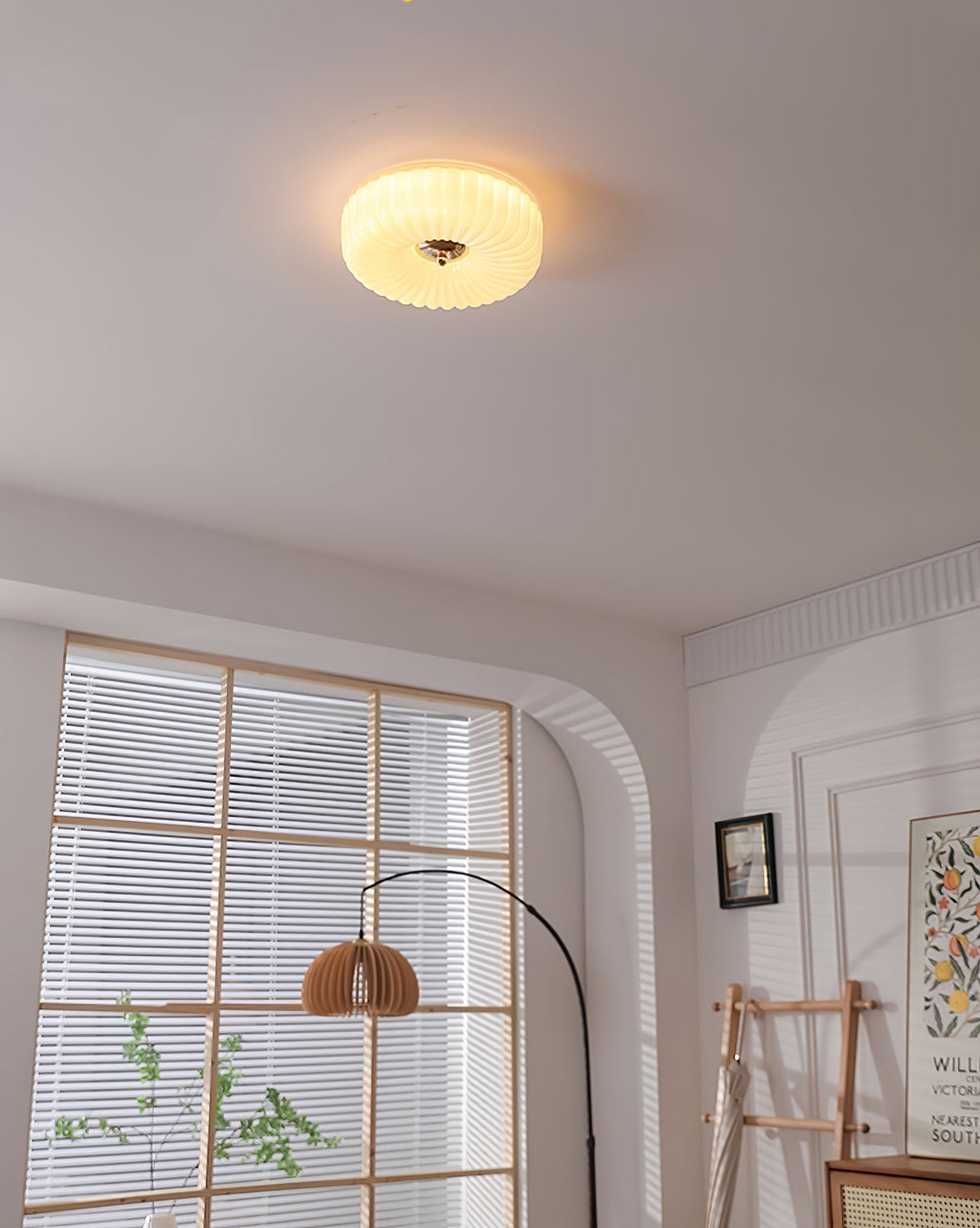 Velalian Glass Flush Mount Ceiling Light