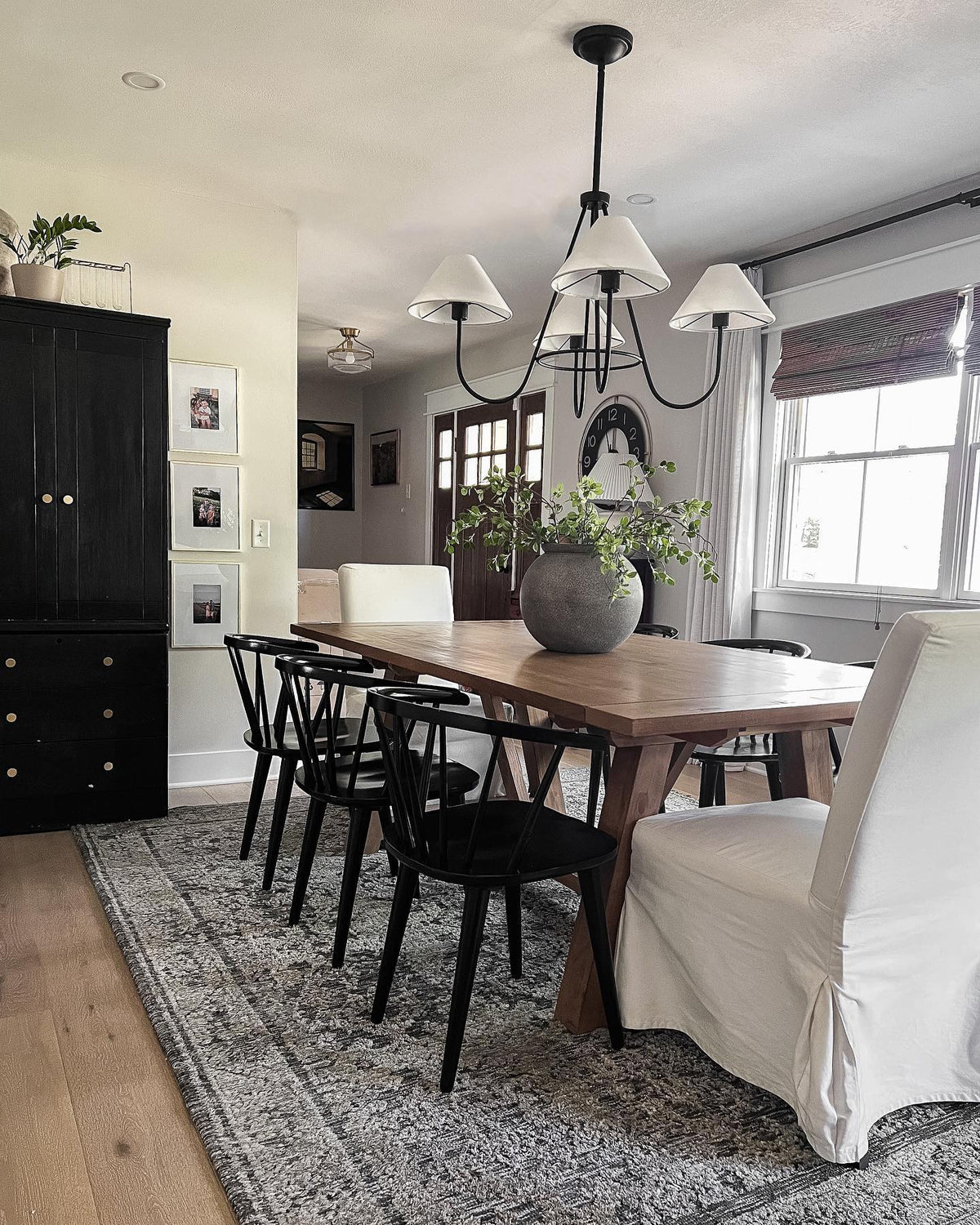Serueon Vintage Industrial Black Fabric Chandelier
