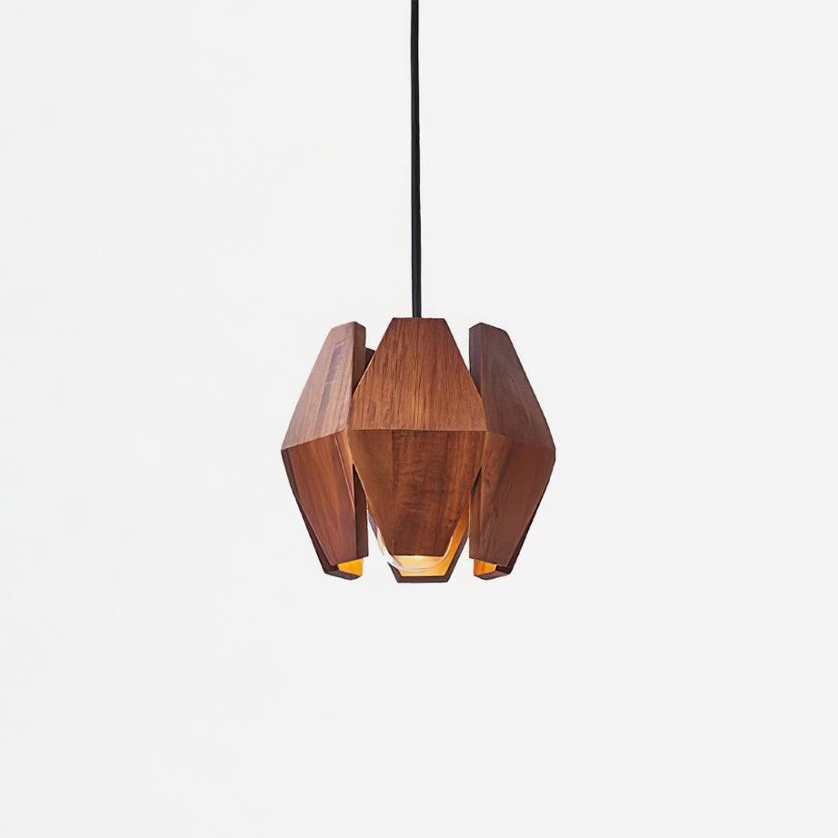 Miro Pendant Lamp Geometric Wood Shade Warm Glow Nordic Minimalist Accent