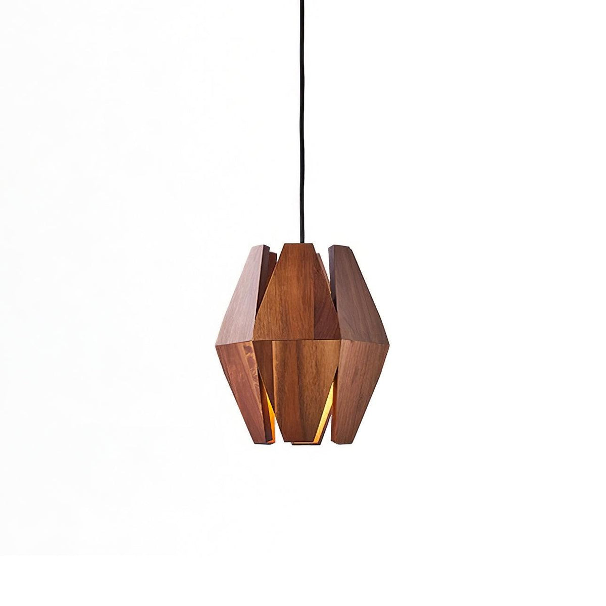 Miro Pendant Lamp Geometric Wood Shade Warm Glow Nordic Minimalist Accent