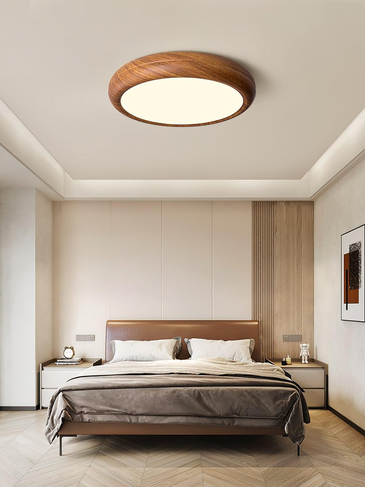 Elda Wood Wood Grain Round Ceiling  Light