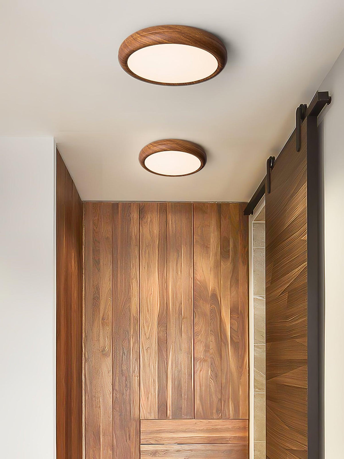 Elda Wood Wood Grain Round Ceiling  Light