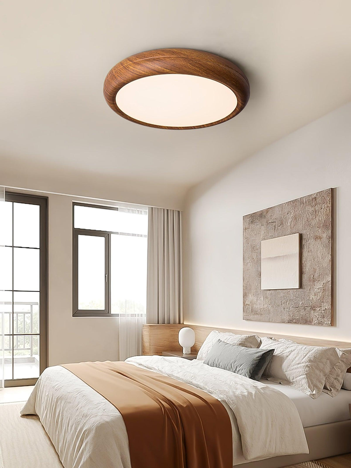 Elda Wood Wood Grain Round Ceiling  Light