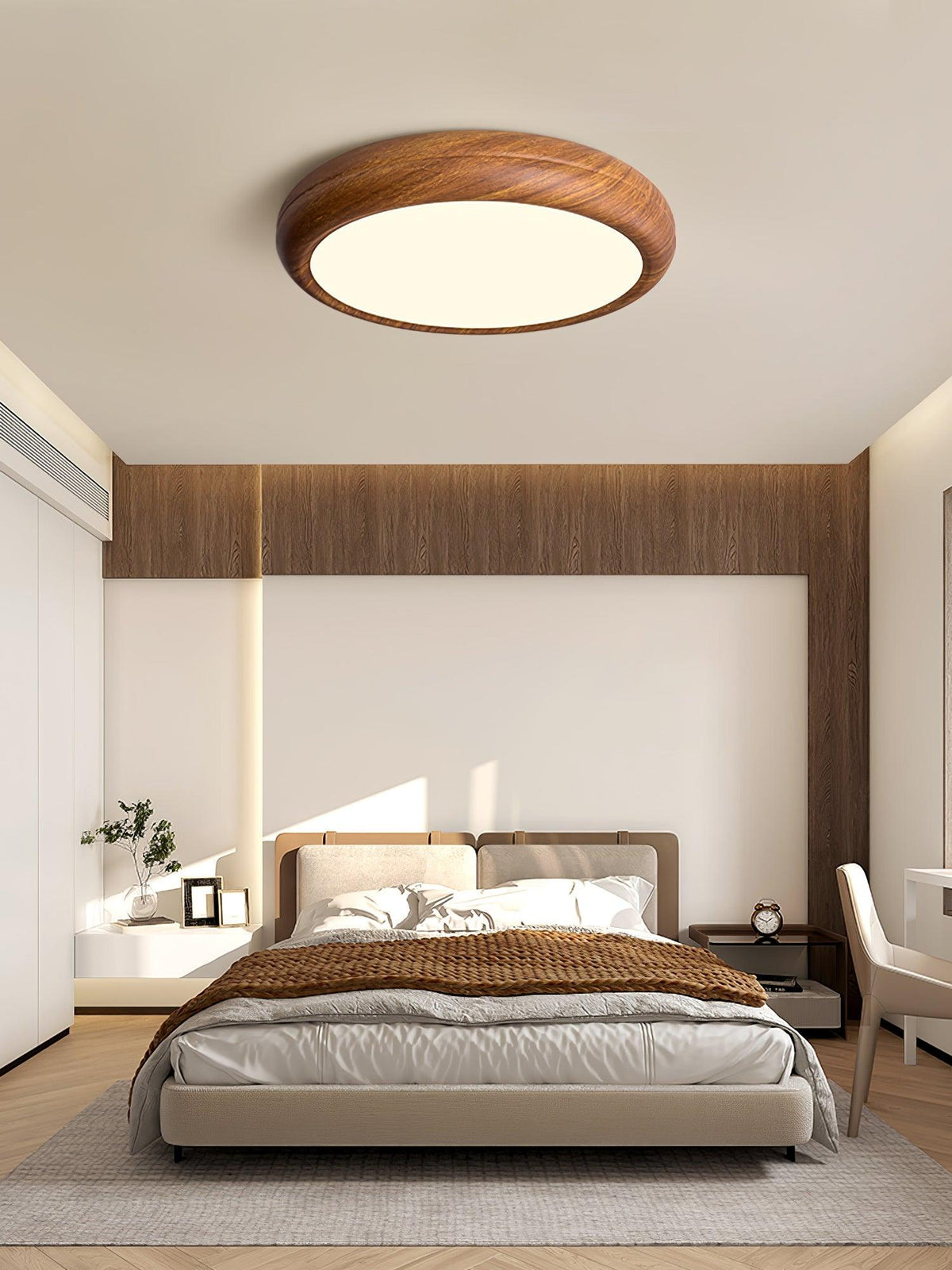Elda Wood Wood Grain Round Ceiling  Light