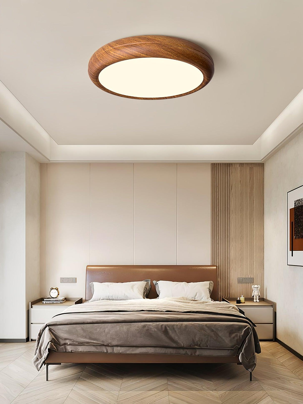 Elda Wood Wood Grain Round Ceiling  Light