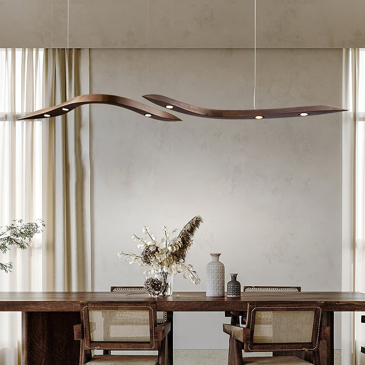 Queral Flow Minimalist Wood Pendant Lamp
