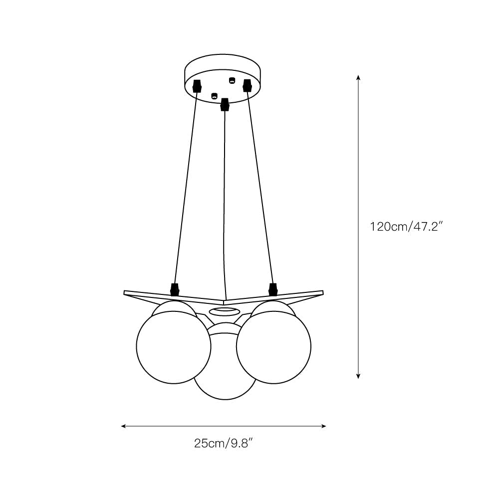 Rinaine Nordic Star Glass Wooden Chandelier
