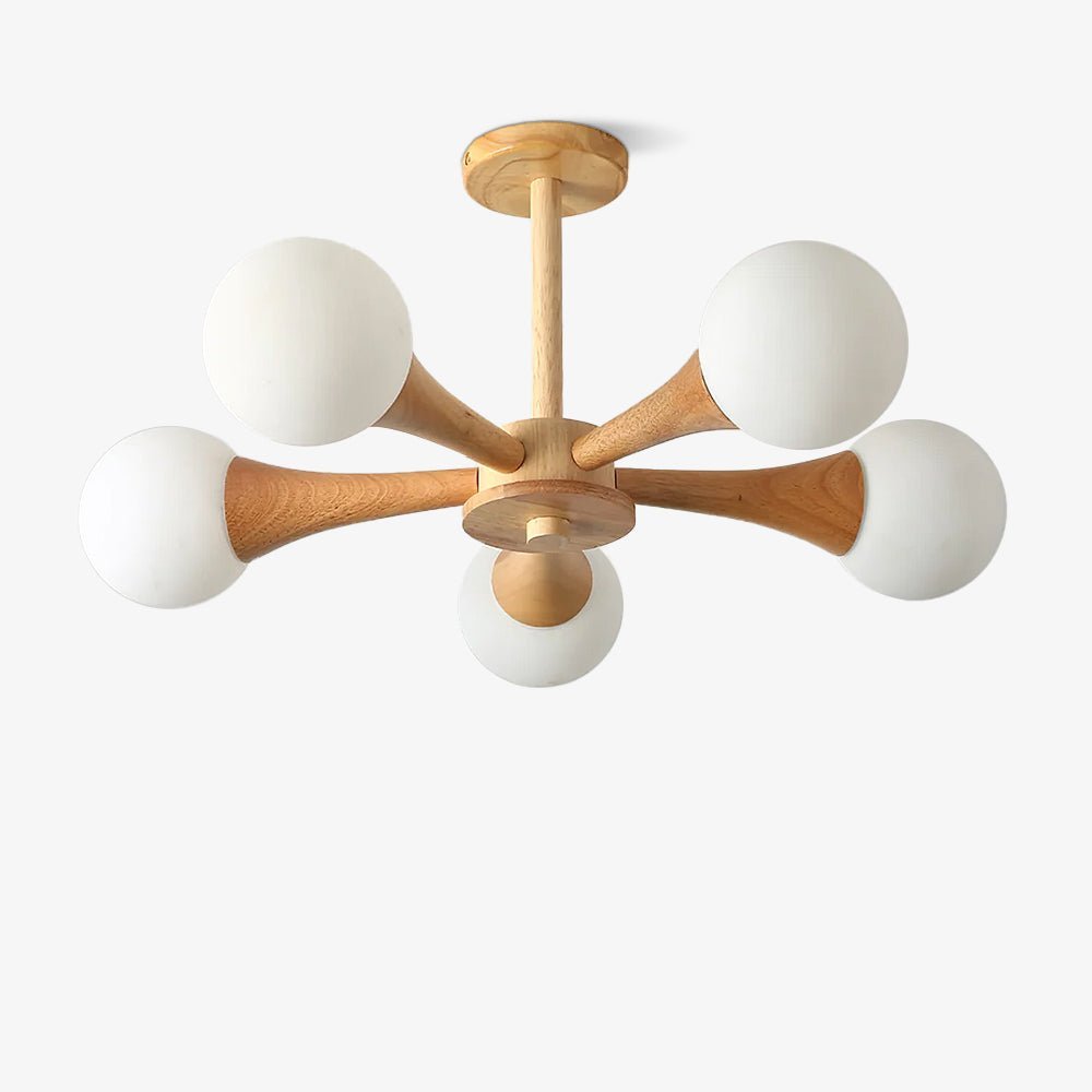 Drae Chandelier Wooden Globe Retro