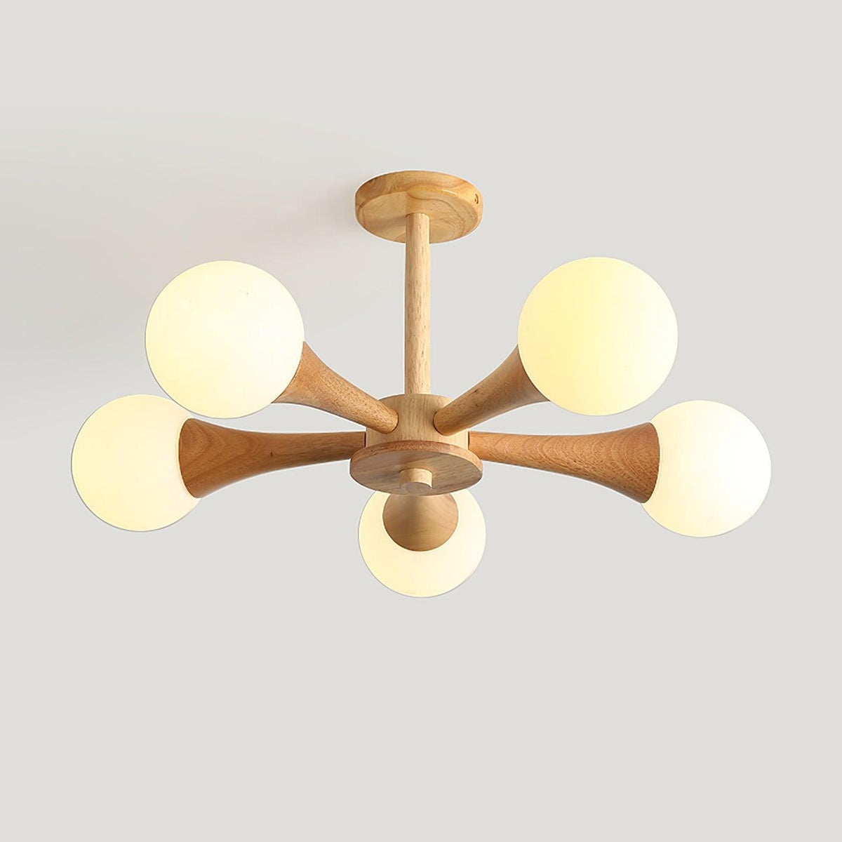 Drae Chandelier Wooden Globe Retro
