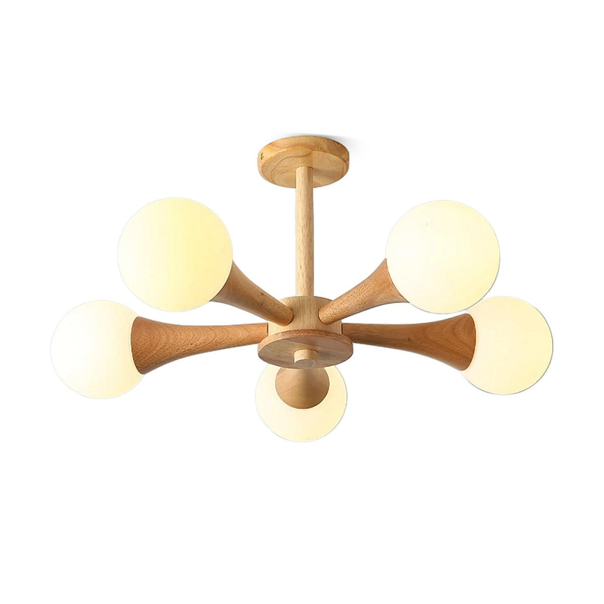 Drae Chandelier Wooden Globe Retro