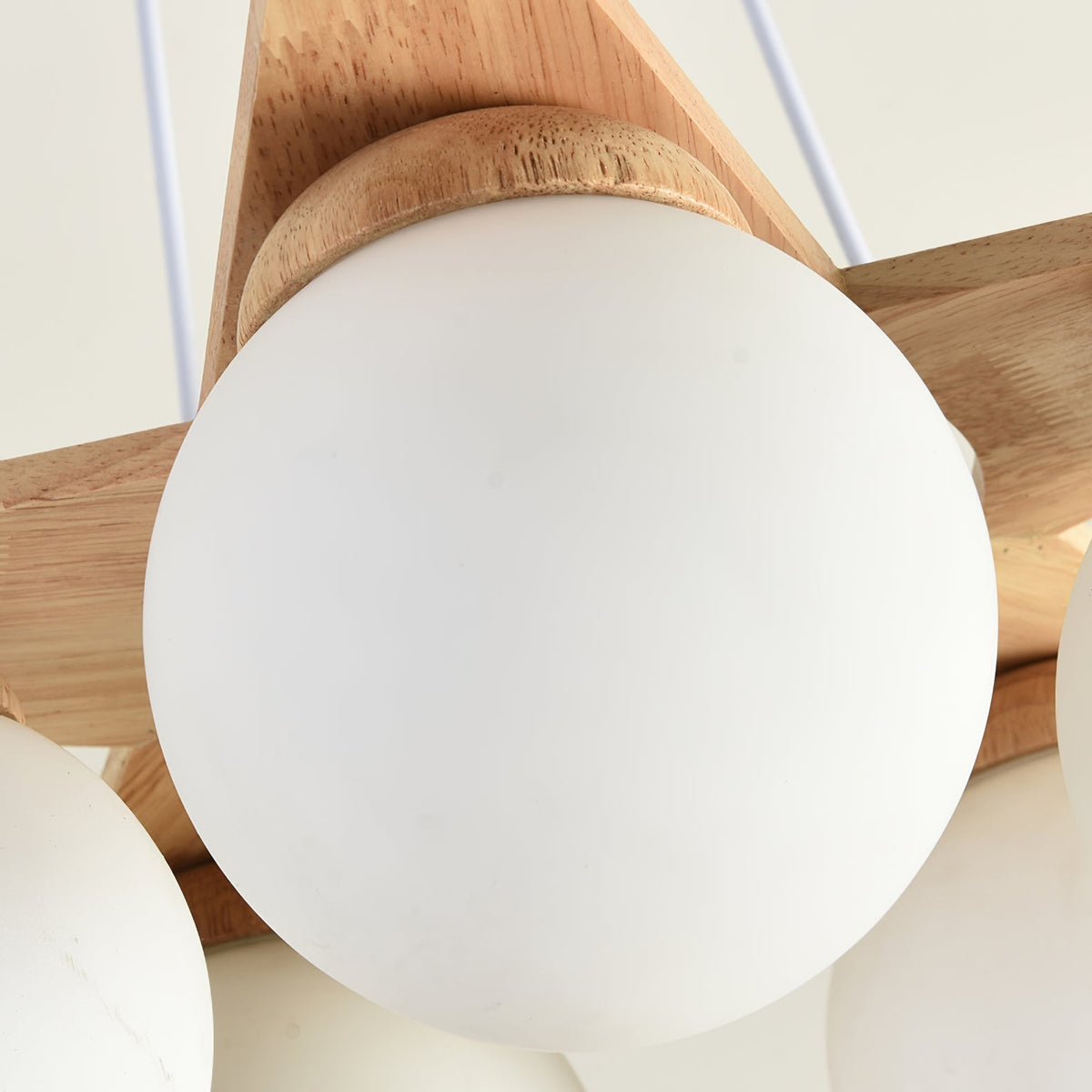 Rinaine Nordic Star Glass Wooden Chandelier