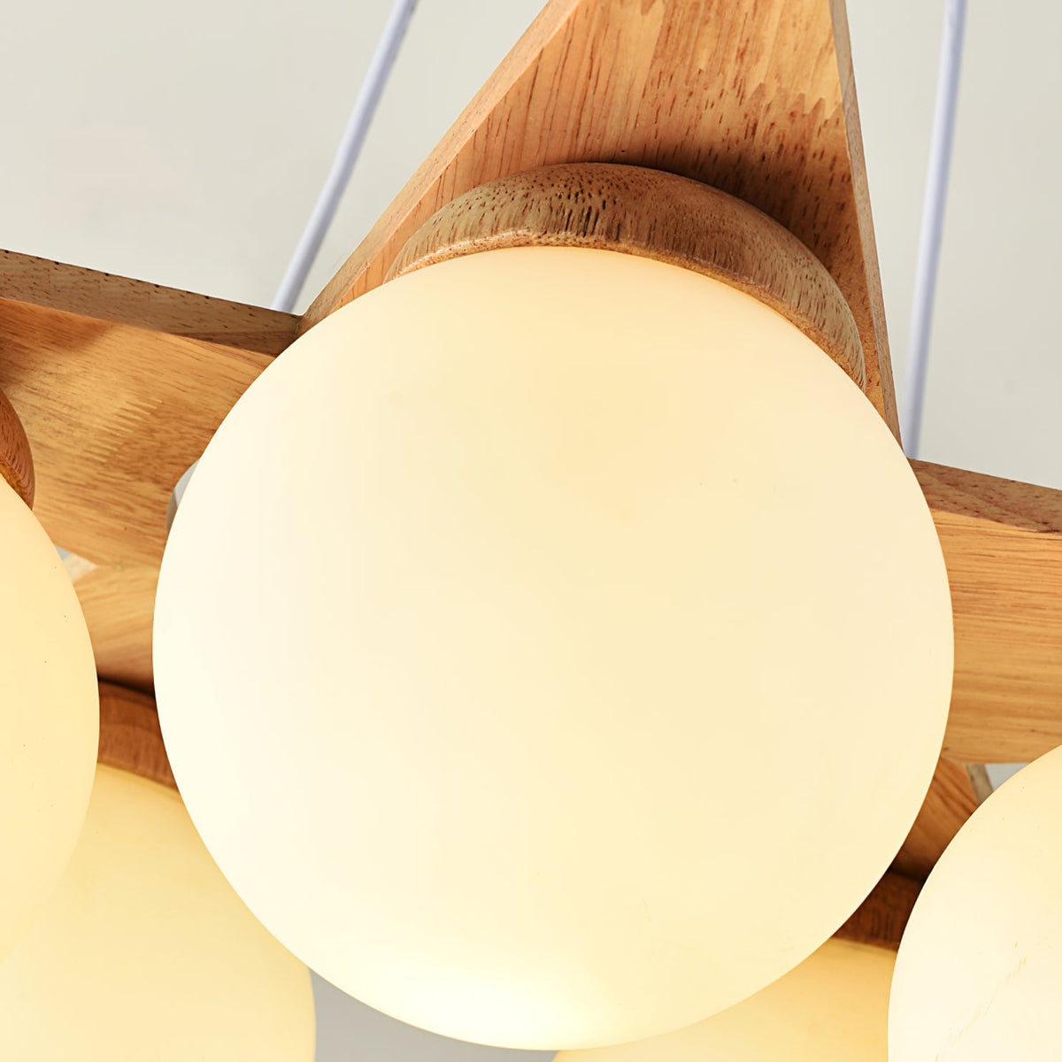 Rinaine Nordic Star Glass Wooden Chandelier