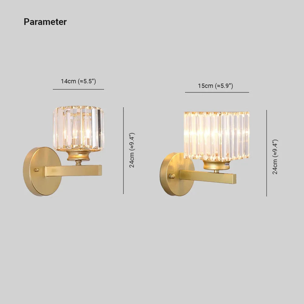 Mebavud Modern LED Crystal Wall Lamp Square, Round