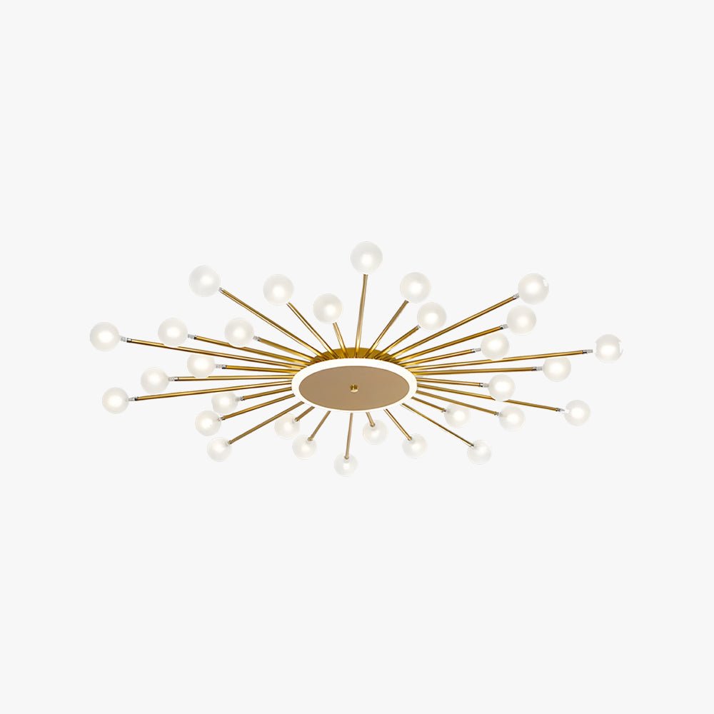 Mokiten Nordic LED Flush Mount Ceiling Light Gold/Black Metal Living Room