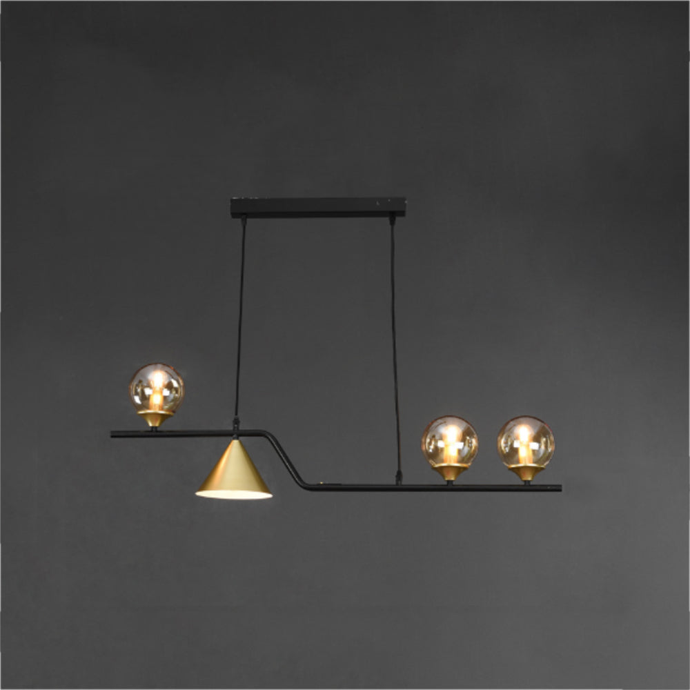 Nedabor Modern LED Pendant Light Black/Gold Glass Living Room/Bedroom