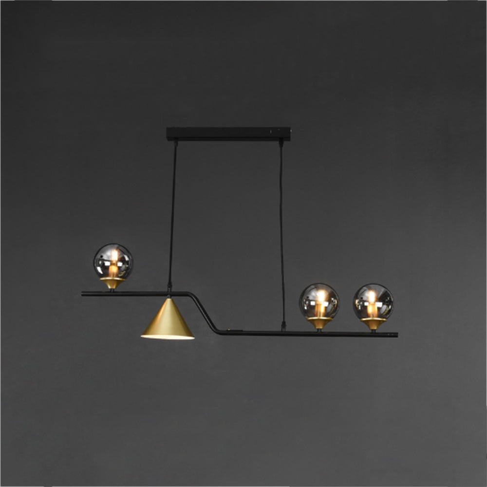 Nedabor Modern LED Pendant Light Black/Gold Glass Living Room/Bedroom