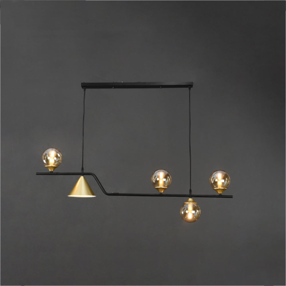 Nedabor Modern LED Pendant Light Black/Gold Glass Living Room/Bedroom